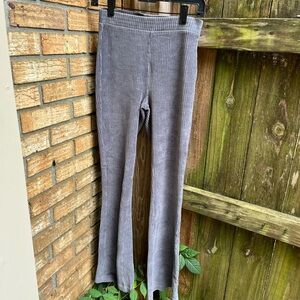 Aerie Gray Corduroy Flare Pants